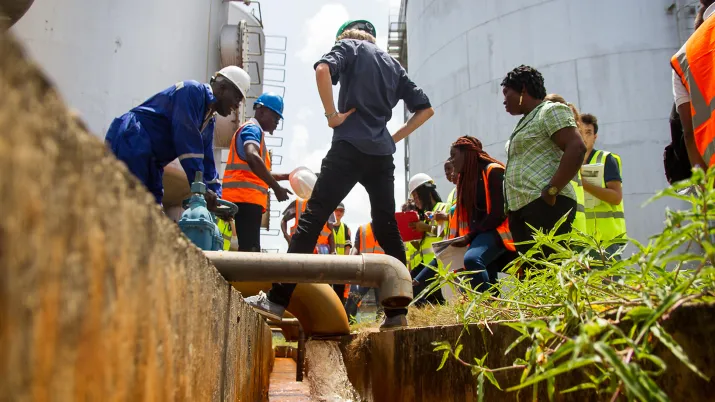 chantier, projet eau, assainissement, Afrique, ouvriers