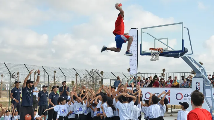Maroc, NBA, jeunes, saut, dunk