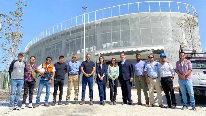 Construcción biciestacionamiento masivo para intermodalidad sostenible ciudad Puebla, México