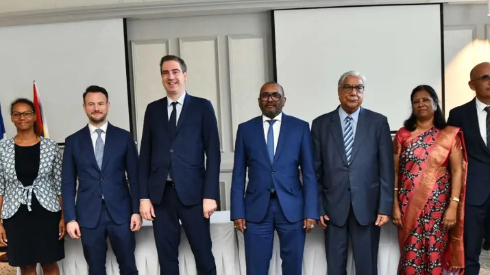 Les signataires de la convention, pour une politique durable de l’eau et le renforcement d’une économie circulaire à Maurice.