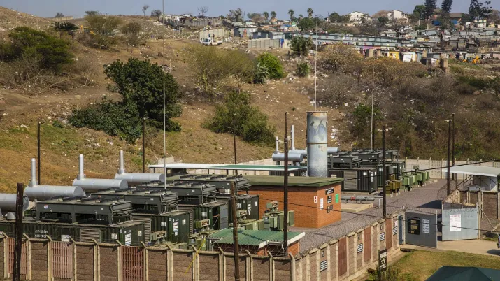 Vue sur la centrale électrique d'Ethekwini, en Afrique du Sud.
