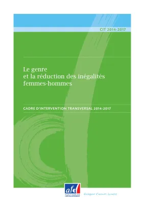 Cadre d'intervention : le genre et la réduction des inégalités femmes-hommes