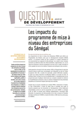 Les impacts du programme de mise à niveau des entreprises du Sénégal