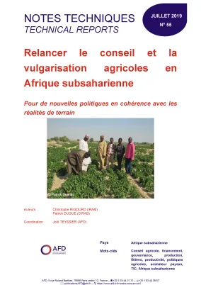 Couverture étude sur le conseil agricole en Afrique subsaharienne