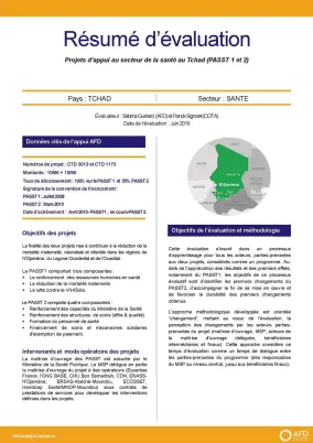 Résumé d'évaluation - Projets d’appui au secteur de la santé au Tchad (PASST 1 et 2)
