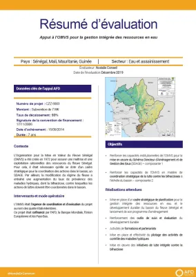 Résumé d'évaluation - Appui à l’OMVS pour la gestion intégrée des ressources en eau