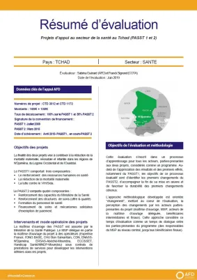 Résumé d'évaluation - Projets d’appui au secteur de la santé au Tchad (PASST 1 et 2)