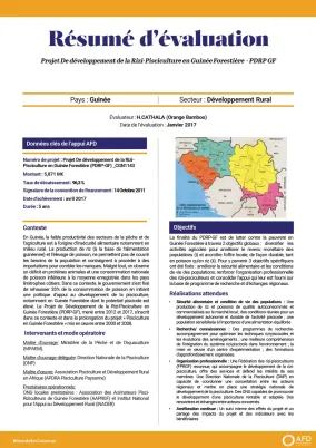 Résumé d'évaluation - Développement de la rizi-pisciculture en Guinée forestière