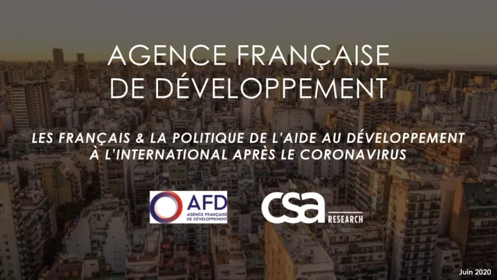 Baromètre : les Français et la politique d'aide au développement à l'international après le Coronavirus