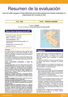 Resumen de evaluación - Proyectos del Fondo MiVivienda (GMF) CPE1006 y CPE1022