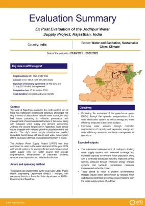 Evaluation Summary - The Jodhpur Water Supply Project, Rajasthan, India - CIN1029-1056