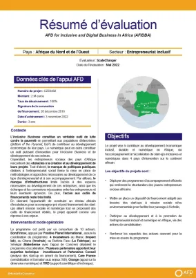 Projet AFD for Inclusive and Digital Business in Africa (AFIDBA), Afrique du Nord et de l’Ouest