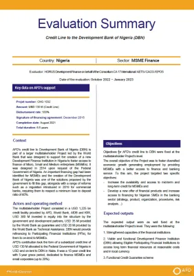 Credit Line to the Development Bank of Nigeria (DBN)