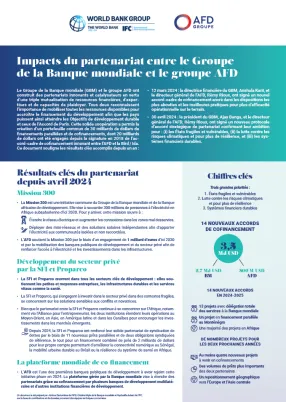 Impacts du partenariat entre le Groupe de la Banque mondiale et le groupe AFD