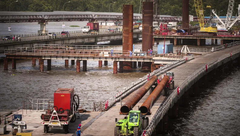 Construction du deuxième pont sur le Wouri à Douala, Cameroun