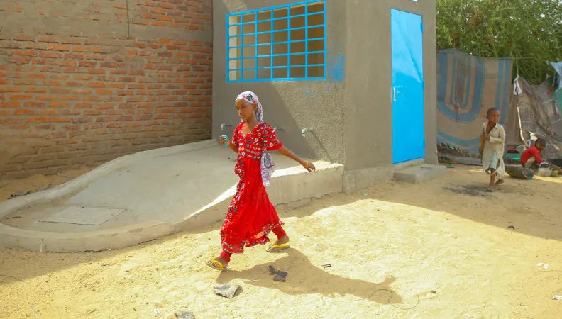 Une borne fontaine au Tchad, construite grâce au partenariat entre la mairie de N’Djamena et l’AFD 