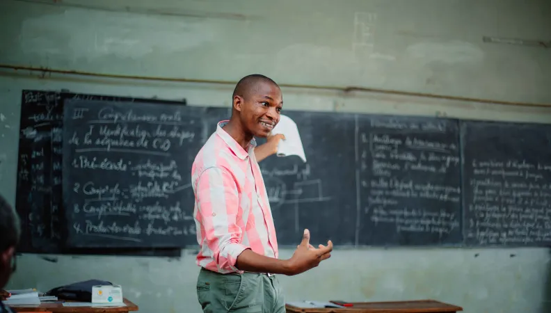 justin Gafura en séance de formation