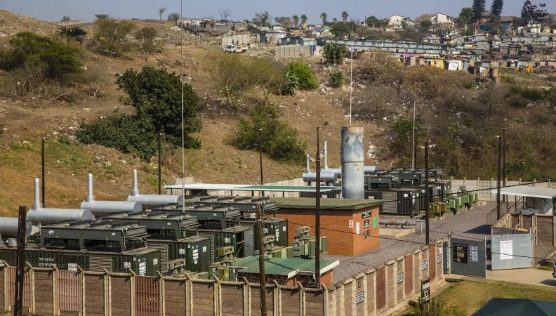 Vue sur la centrale électrique d'Ethekwini, en Afrique du Sud.