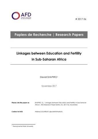 pr_56_Linkages between Education and Fertility in SSA_Shapiro_couv