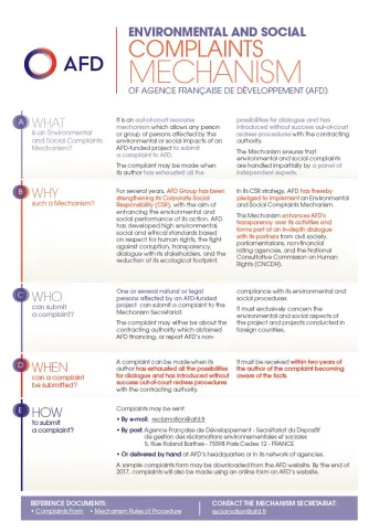 Environmental and social complaints mechanism of AFD