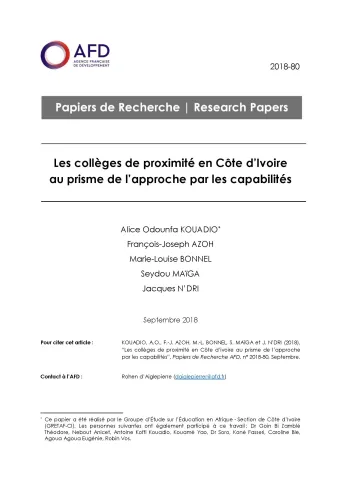 Collèges Côte d'Ivoire_couv