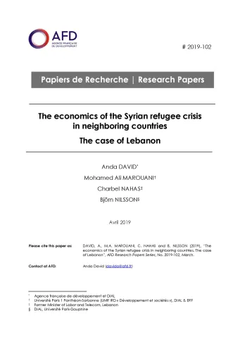 Syrian refugees in Lebanon_couv