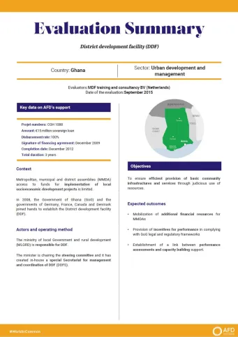 Evaluation Summary - District development facility (DDF), Ghana