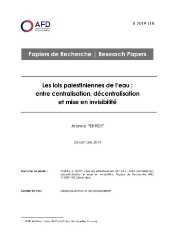 Les lois palestiniennes de l’eau_couv