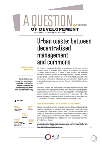 Urban waste:between decentralised management and commons 