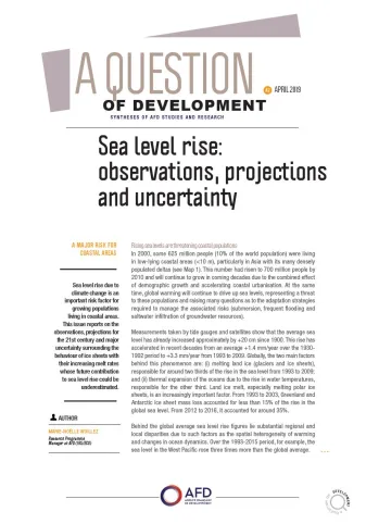 Sea level rise: observations, projections and uncertainty