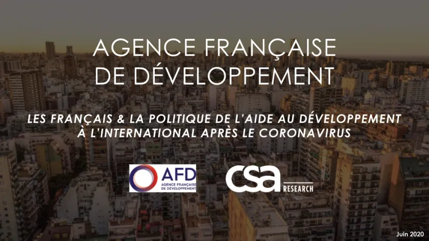 Baromètre : les Français et la politique d'aide au développement à l'international après le Coronavirus