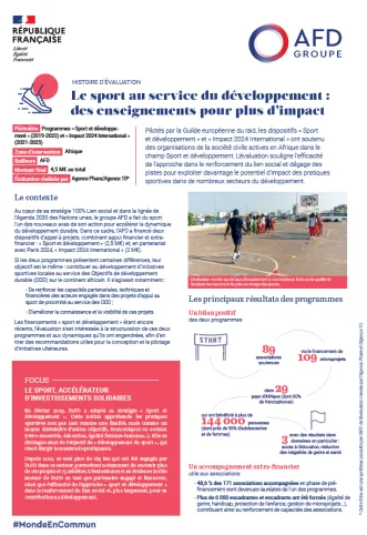 histoire evaluation afd sport developpement