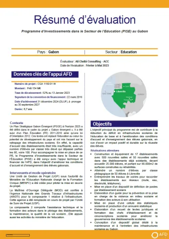 résumé évaluation PISE Gabon AFD