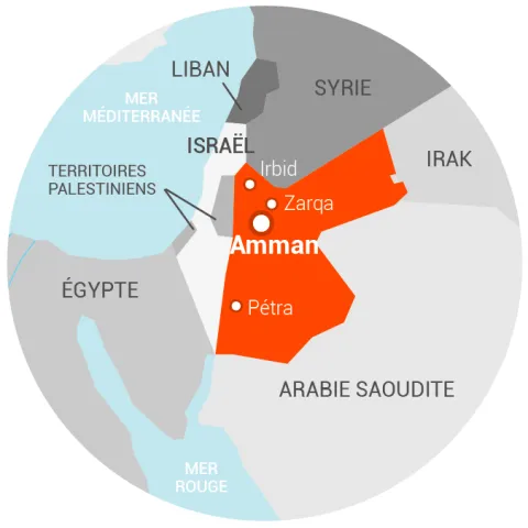 Carte Jordanie 